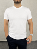 Basic Slim Bisiklet Yaka Tişört - Beyaz